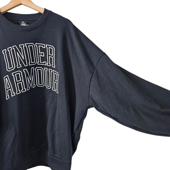 Under Armour Mens UA Icon Heavyweight Oversized Black Embroidered Sweatshirt L - Picture 4 of 7